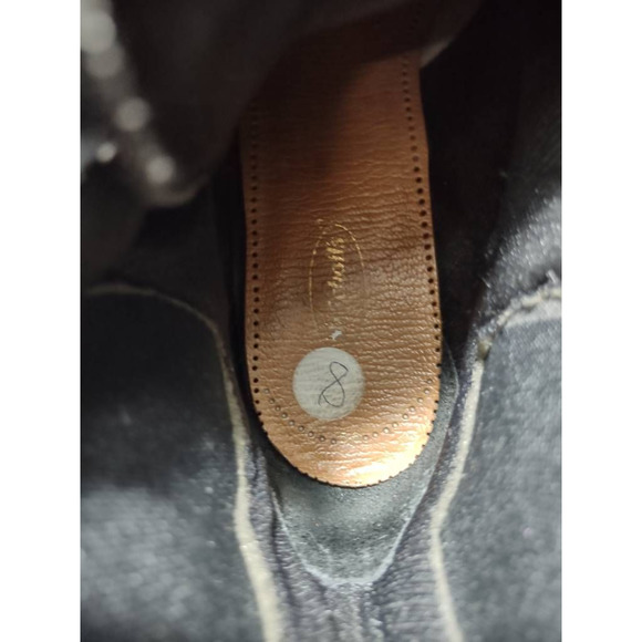 Naturalizer Womens Ankle Boots Black Leather Block Heels Lace Up Apron Toe 8 - Picture 7 of 8